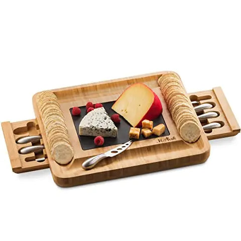 Bamboo Charcuterie Board Tray with Cheese Tools & Platter