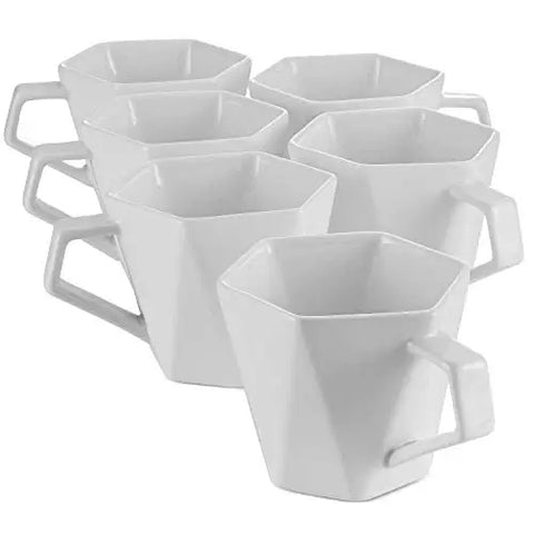 14 oz Ceramic Mug Set 6pc | Multi-Use, Dishwasher Safe