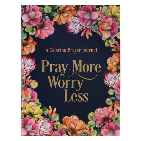 Pray More Worry Less Coloring Faux Leather Journal