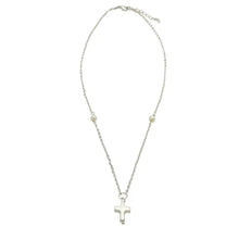 Blessing Silver and Pearl Cross Necklace