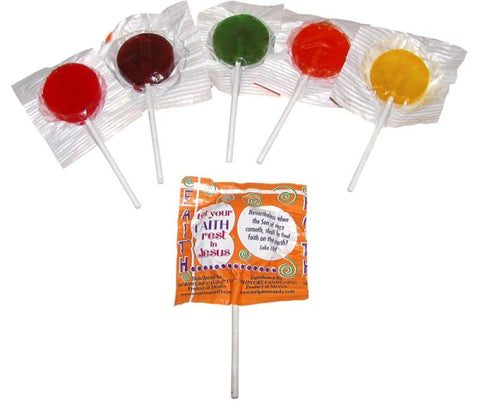 Faith Pops Assorment of Fruit Flavors Individually Wrapped Lollipops Bag, 100 Pieces