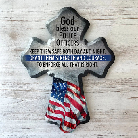 Police Officer Wooden Cross
