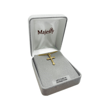 Necklace Cross Cut Gold Over Sterling Silver