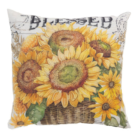 Blessed Sunflower Bouquet Motif 2 Climaweave Pillow, 18