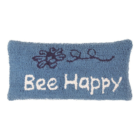 Bee Happy Hooked Pillow