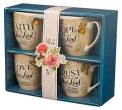 Faith Trust Hope and Love Mug Set