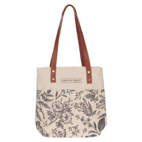 Amazing Grace Canvas Tote Bag- 2 Corintios 12:9