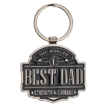 The World’s Best Dad Metal Key Ring in Gift Tin- Joshua 1:9