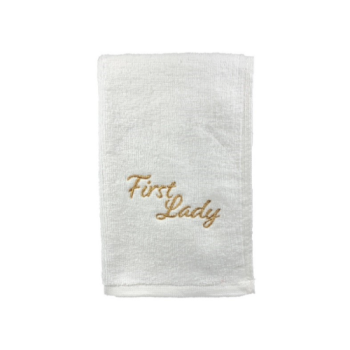First Lady Towel with Gold Embroidered Letters