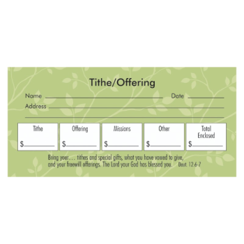 Offering Envelope for Tithe and Offering- Deut. 12:6-7 Verse