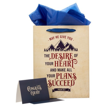 Desires of Your Heart Gift Bag with Card Set-Psalm 28:4