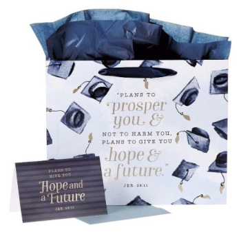 Hope & a Future Gift Bag Set for Graduates with Card and Envelope- Jeremiah 29:11
