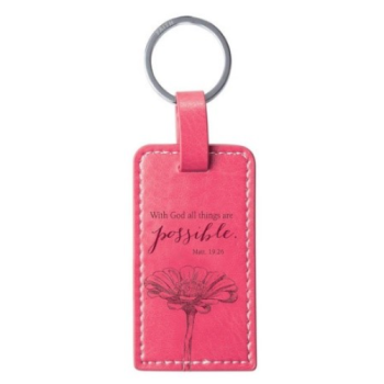 All Things are Possible Pink Key Ring- Matthew 19:26