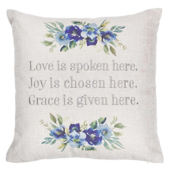 Love Joy Grace Square Decorative Pillow