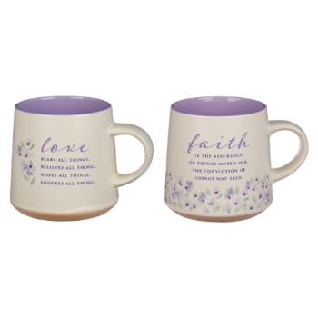 Faith and Love Ceramic Coffee Mug Set (2)