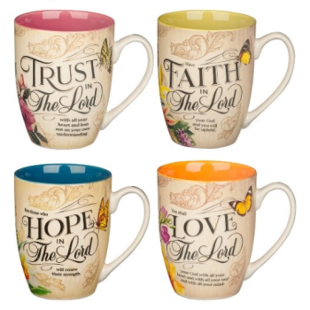 Faith Trust Hope and Love Mug Set (4)